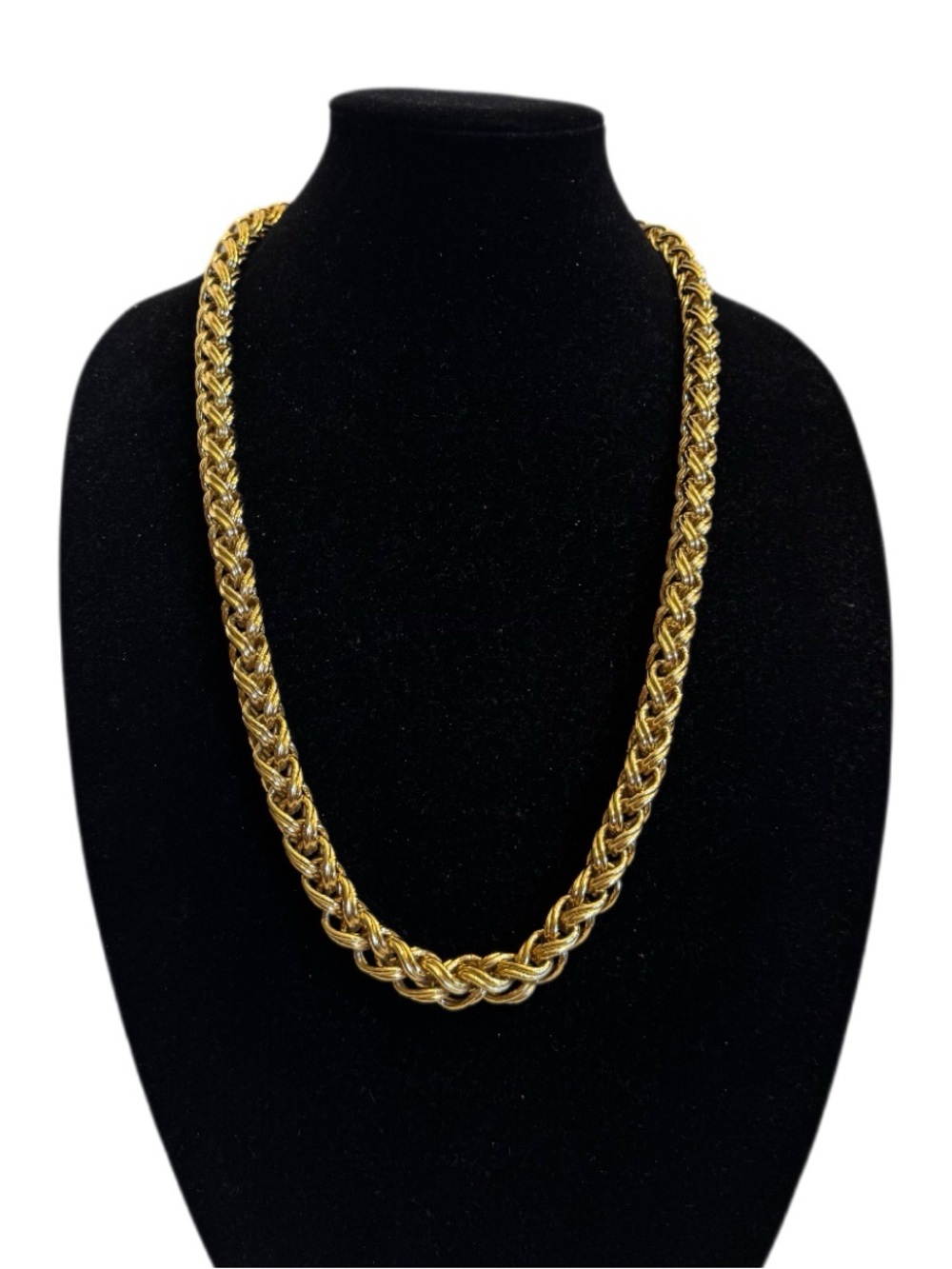Vintage Givenchy Heavy Chunky Gold Tone Statement Rope Chain Link Necklace 30" L